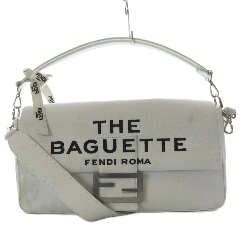 Fendi Marc Jacobs Handbag One Handle Shoulder Bag Canvas White